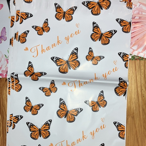 53 Poly Mailers Bundle Mixed Designs & Sizes 10x13” + 12x15.5” Pink Black Orange - Picture 3 of 8